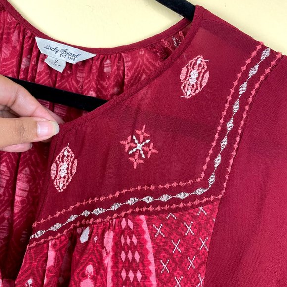 Lucky Brand Boho Southwestern Button Down Blouse - Picture 4 of 10